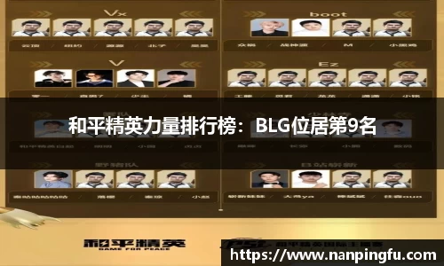 和平精英力量排行榜：BLG位居第9名