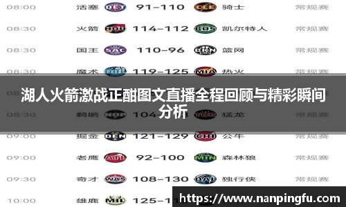 湖人火箭激战正酣图文直播全程回顾与精彩瞬间分析